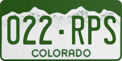 CO license plate 022RPS