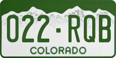 CO license plate 022RQB