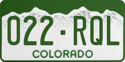 CO license plate 022RQL