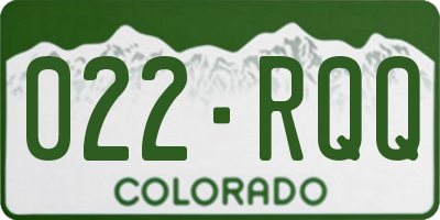 CO license plate 022RQQ