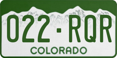 CO license plate 022RQR
