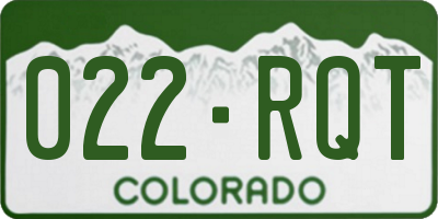 CO license plate 022RQT
