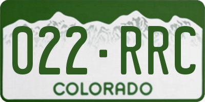 CO license plate 022RRC