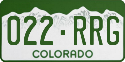 CO license plate 022RRG