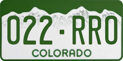 CO license plate 022RRO