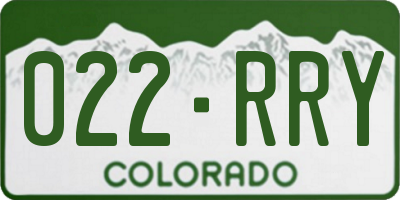 CO license plate 022RRY