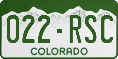 CO license plate 022RSC