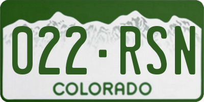 CO license plate 022RSN