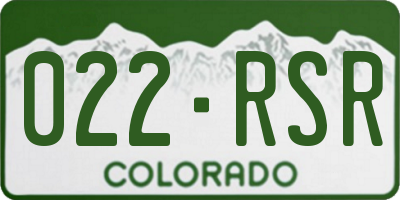 CO license plate 022RSR