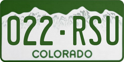 CO license plate 022RSU