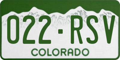CO license plate 022RSV