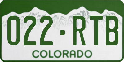 CO license plate 022RTB