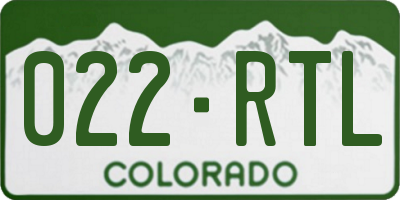 CO license plate 022RTL