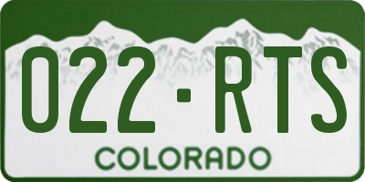 CO license plate 022RTS