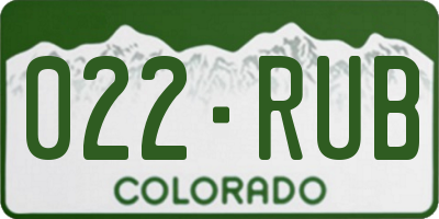 CO license plate 022RUB