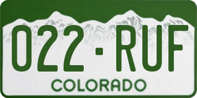 CO license plate 022RUF