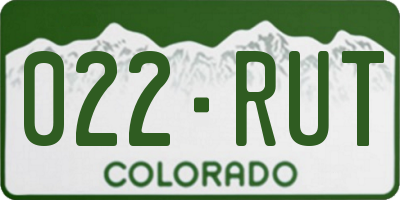 CO license plate 022RUT