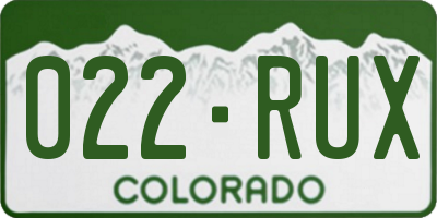 CO license plate 022RUX