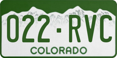 CO license plate 022RVC