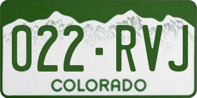CO license plate 022RVJ
