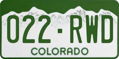 CO license plate 022RWD