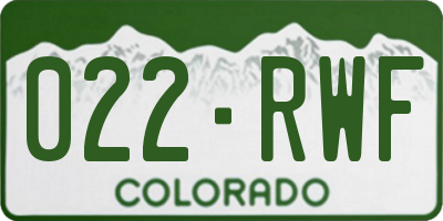 CO license plate 022RWF
