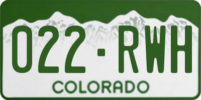 CO license plate 022RWH