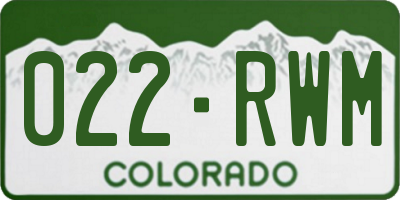 CO license plate 022RWM