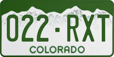 CO license plate 022RXT
