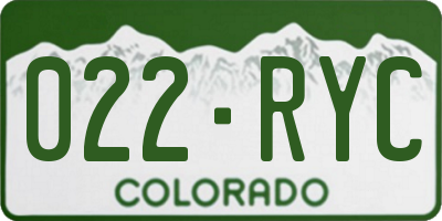 CO license plate 022RYC