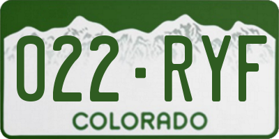 CO license plate 022RYF
