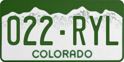 CO license plate 022RYL