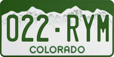 CO license plate 022RYM