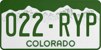 CO license plate 022RYP