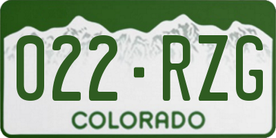 CO license plate 022RZG