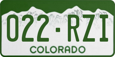 CO license plate 022RZI
