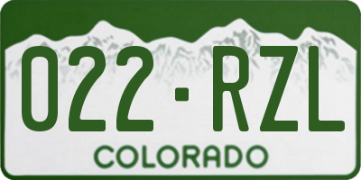 CO license plate 022RZL