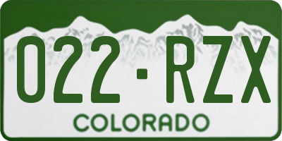 CO license plate 022RZX