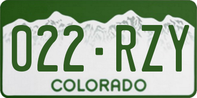 CO license plate 022RZY
