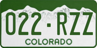 CO license plate 022RZZ