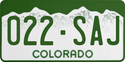 CO license plate 022SAJ