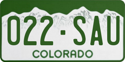 CO license plate 022SAU