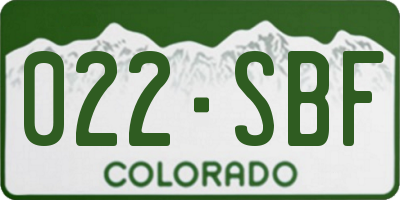 CO license plate 022SBF