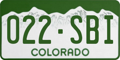 CO license plate 022SBI
