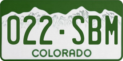 CO license plate 022SBM