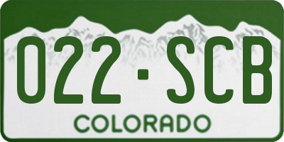 CO license plate 022SCB