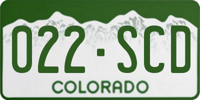 CO license plate 022SCD