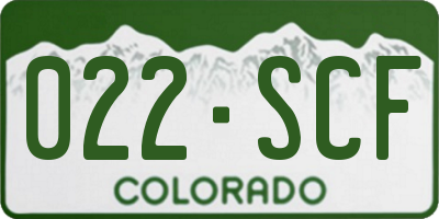 CO license plate 022SCF