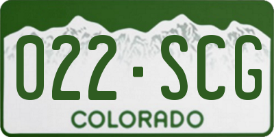 CO license plate 022SCG