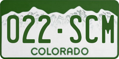 CO license plate 022SCM